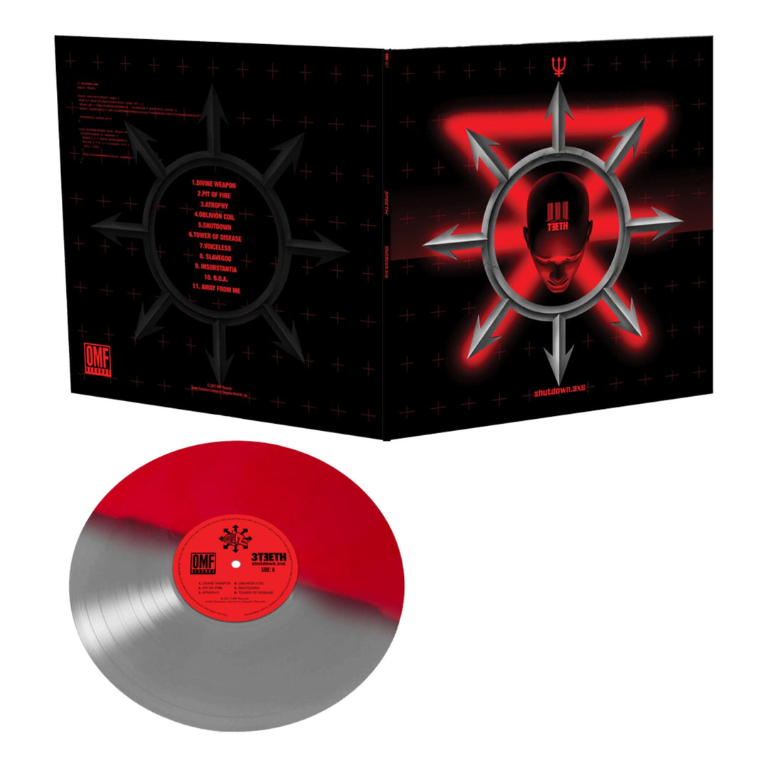 3TEETH - Shutdown.exe – Limited Edition Red/Silver Split Color Vinyl LP